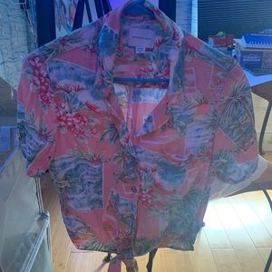 Cropped tie shirt